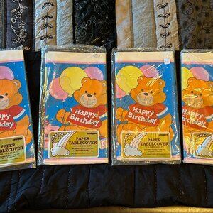 4 vintage birthday paper tablecloths